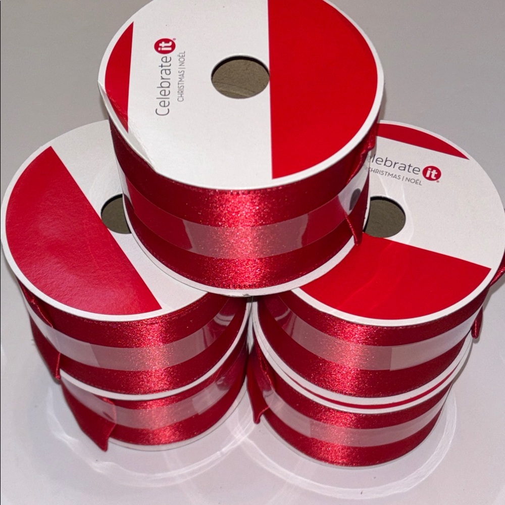 Red Satin Ribbon Rolls - 5 Pack NEW Red Satin Ribbon Wide 20ft Wide Red Satin